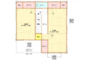 コンパクトな回遊型の住まい2階間取り