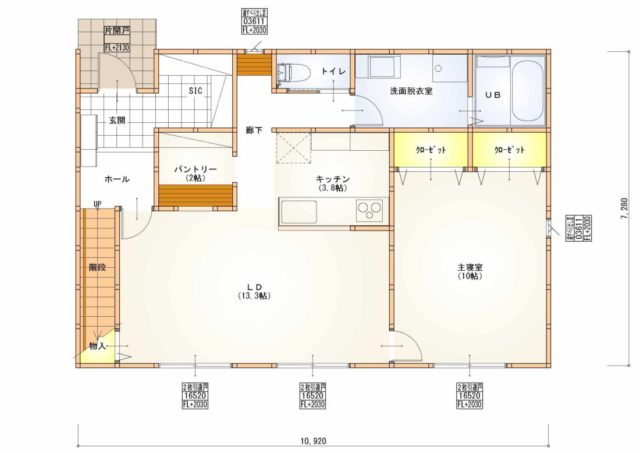 ほぼ平屋　北入　33.5坪