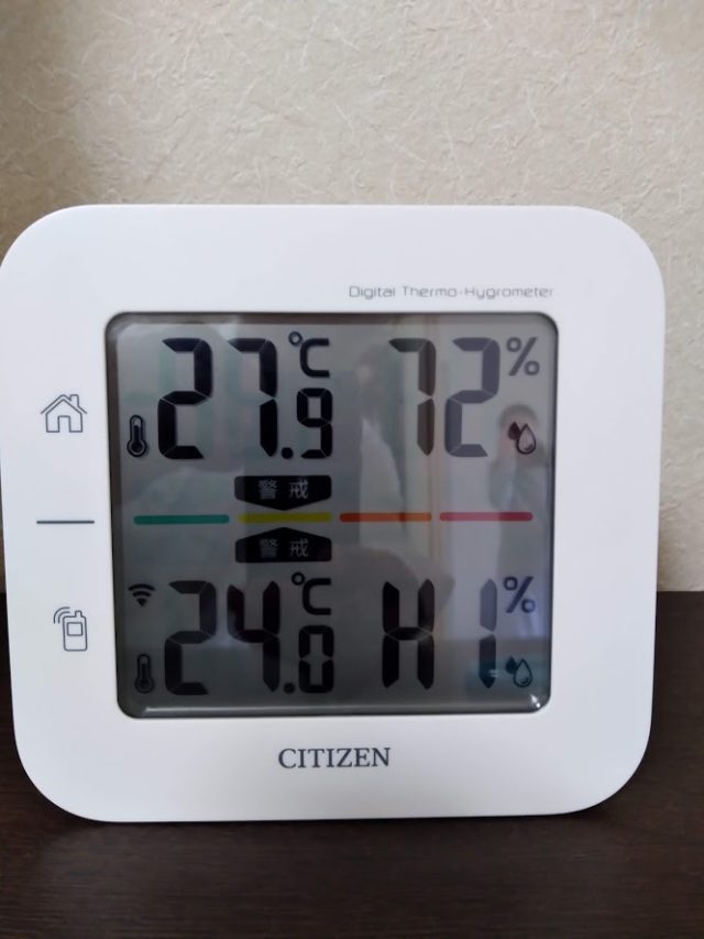 夏の室内温度と屋外温度。