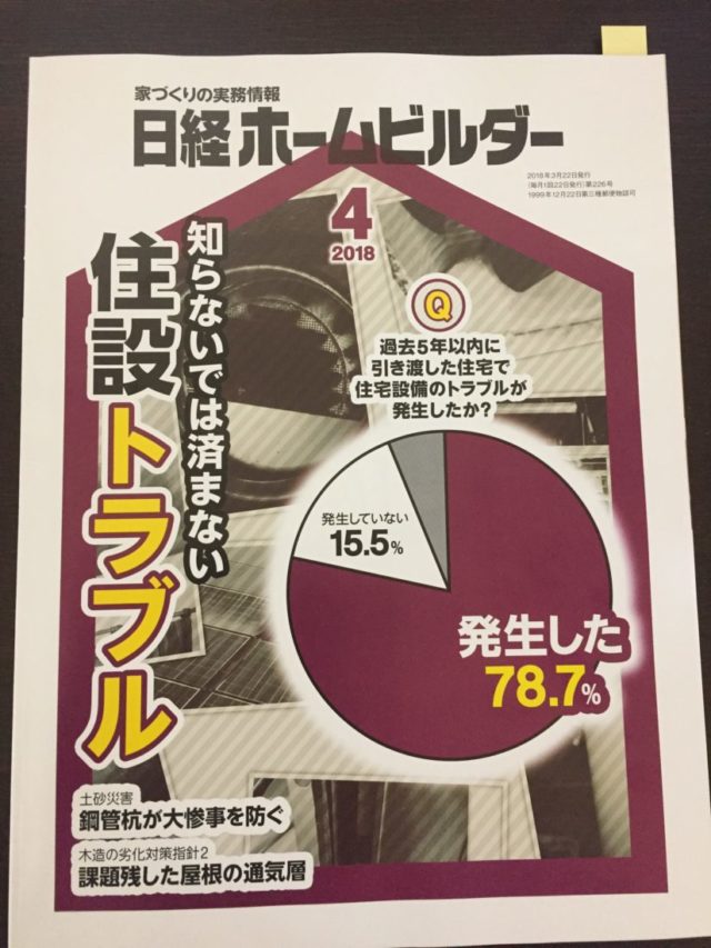 住宅設備のトラブル発生率は約80％！