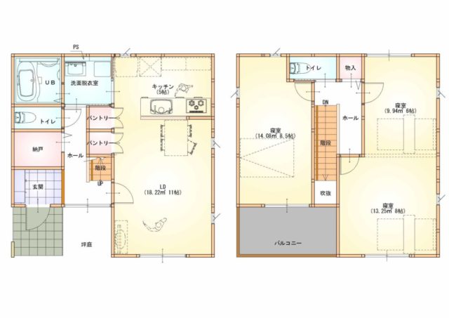 南入り　28坪　コンパクトな回遊型の住まい　3LDK＋S